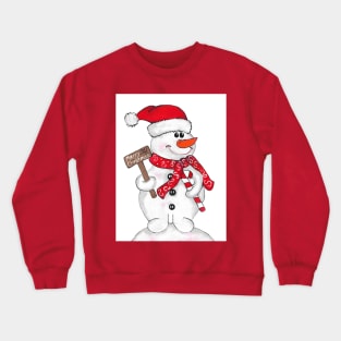 WHITE Christmas Snowman Crewneck Sweatshirt